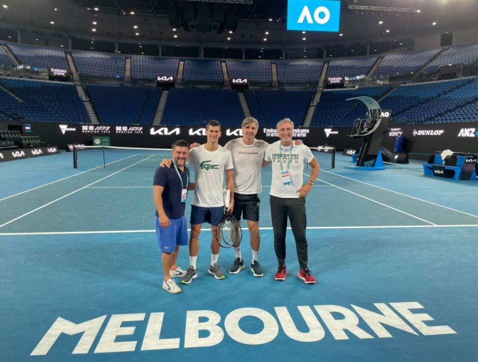 Djokovic has insisted he wants to stay and compete as he returned to the tennis court today