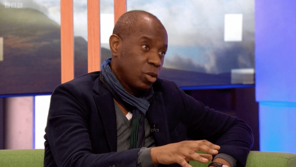 BBC journalist Clive Myrie was wearing a scarf