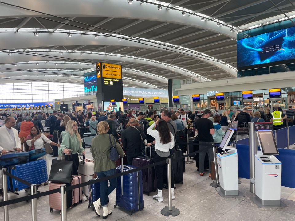 Passengers faced long queues in Heathrow Airport today