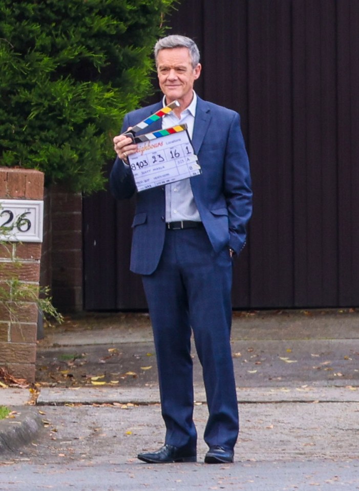 Stefan Dennis was seen holding the clapper board ahead of his sceen