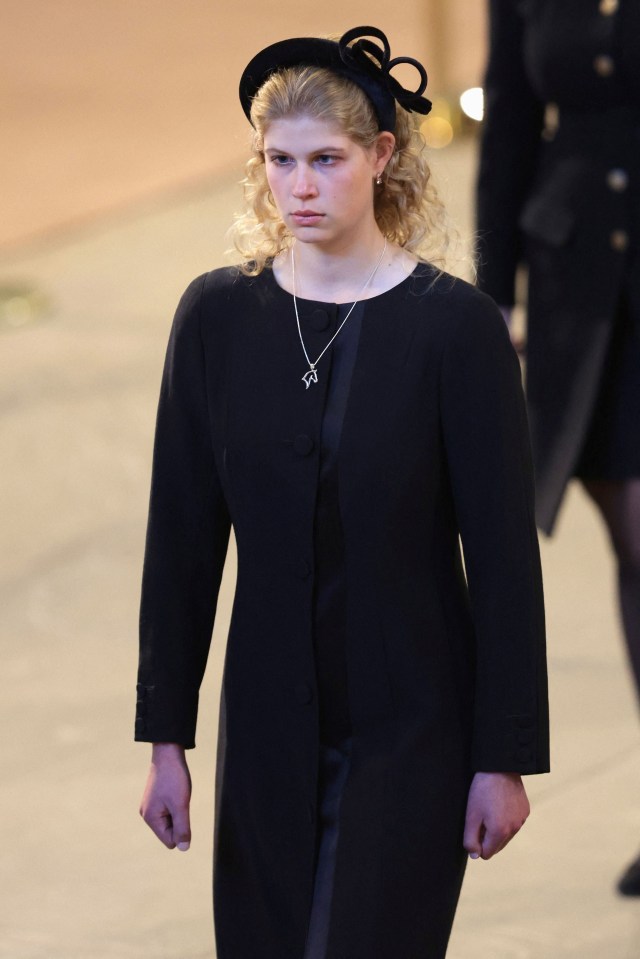 At the Queen’s funeral in September, Lady Louise paid a touching tribute to her grandparents by wearing a necklace with a horse pendant on