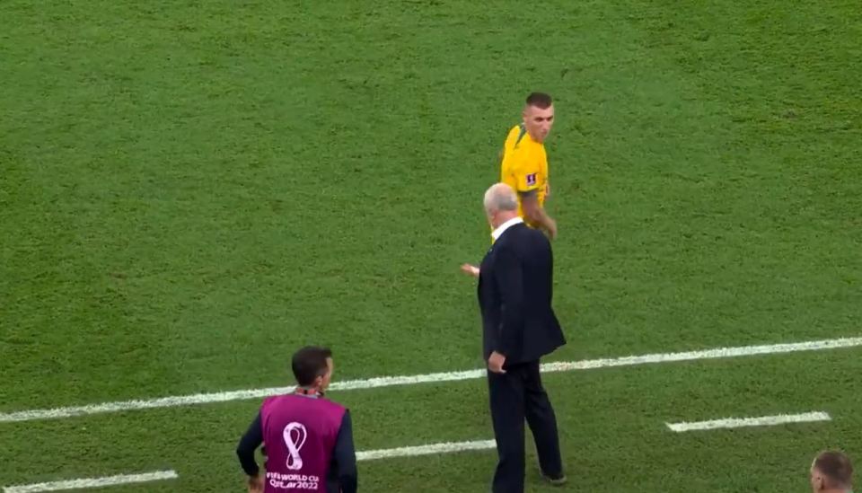 Mitchell Duke picked the note off the floor and handed it to manager Graham Arnold
