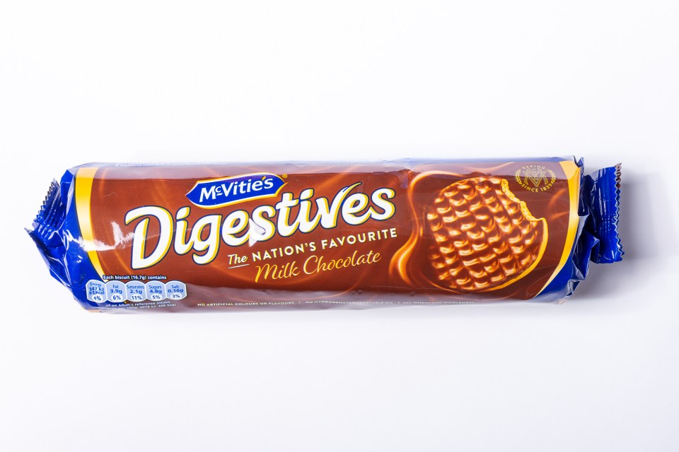 Milk chocolate Digestives are my favourite - and they performed well when dunked