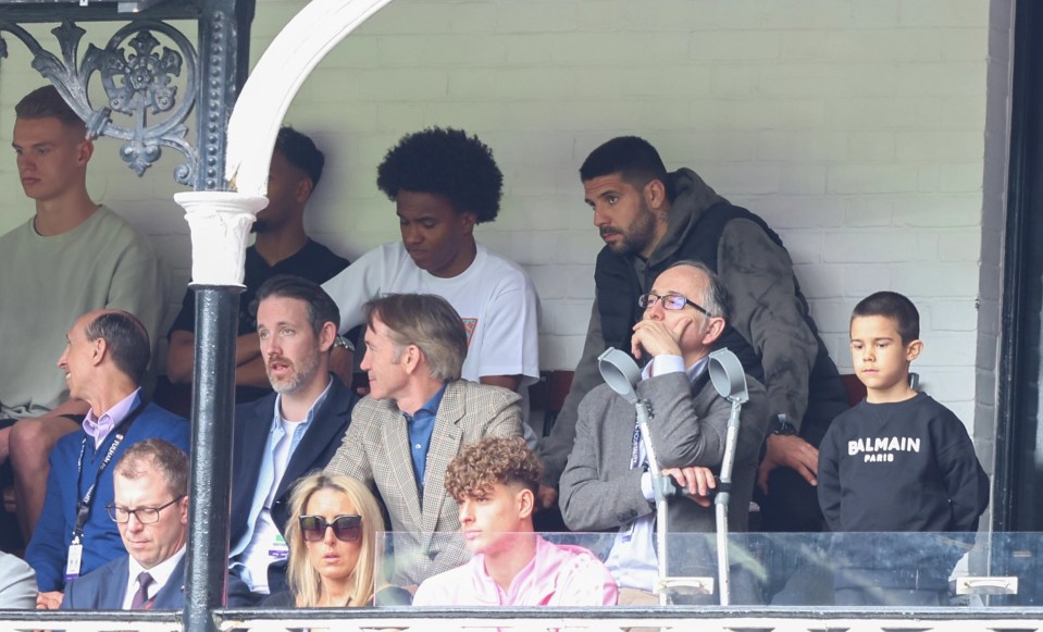 Willian and Aleksandar Mitrovic watched from the Craven Cottage stands