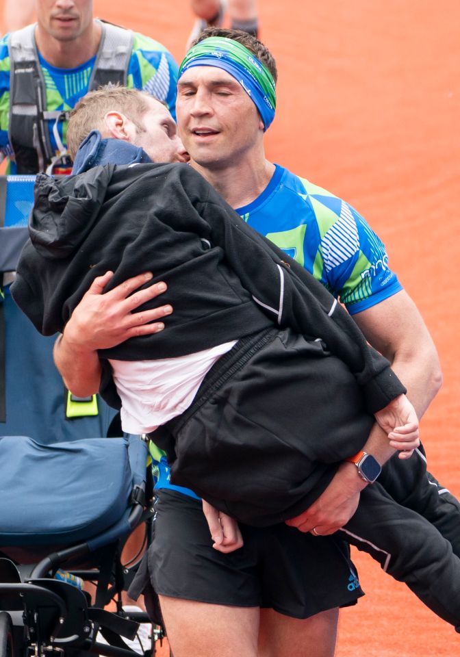 Kind-hearted Kevin Sinfield carried his friend over the line in emotional scenes in Leeds