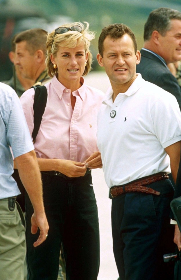 William and Harry secretly met mum Diana’s ex-butler Paul Burrell at Kensington Palace in 2017, pictured Diana with Paul in Bosnia in 1997