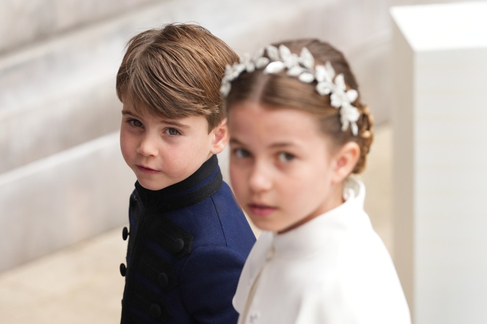 Princess Charlotte showed her calm ­presence as she led Prince Louis into the Abbey by the hand