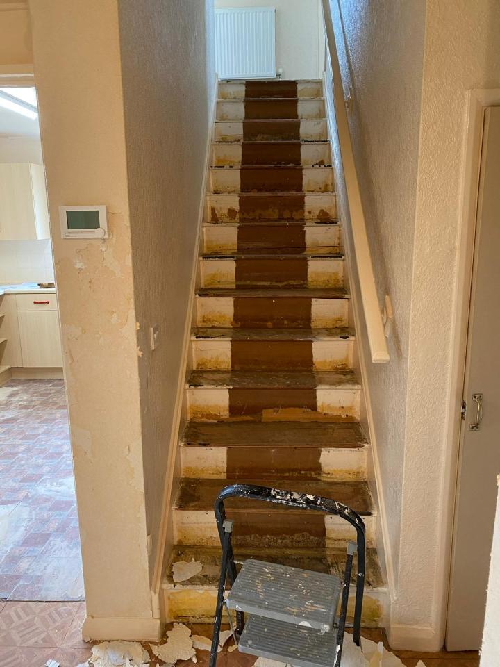 The stairs were in some need of TLC