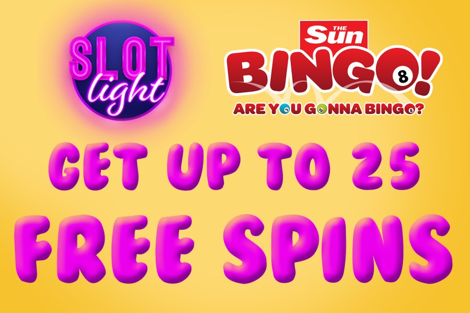 a sign that says get up to 25 free spins