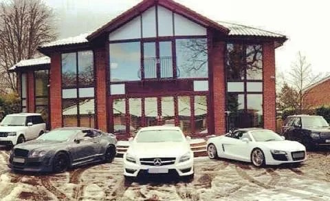 An Instagram post showing some of his cars outside his Bolton home