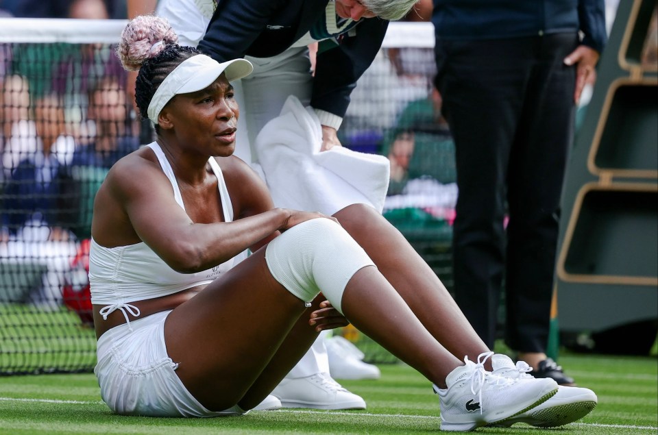 Williams suffered an injury during her first-round loss at Wimbledon