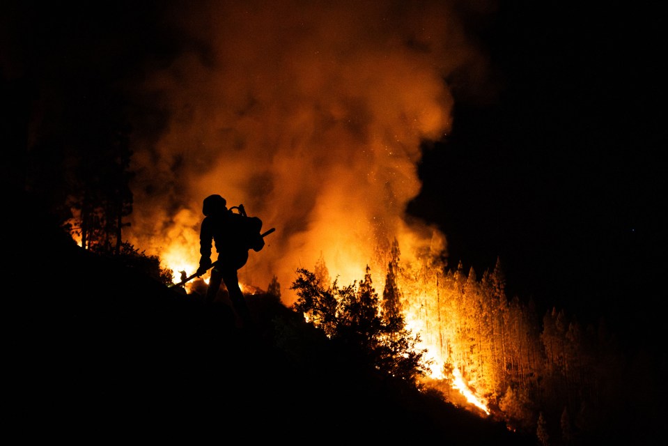More than 250 firefighters are tackling the fires