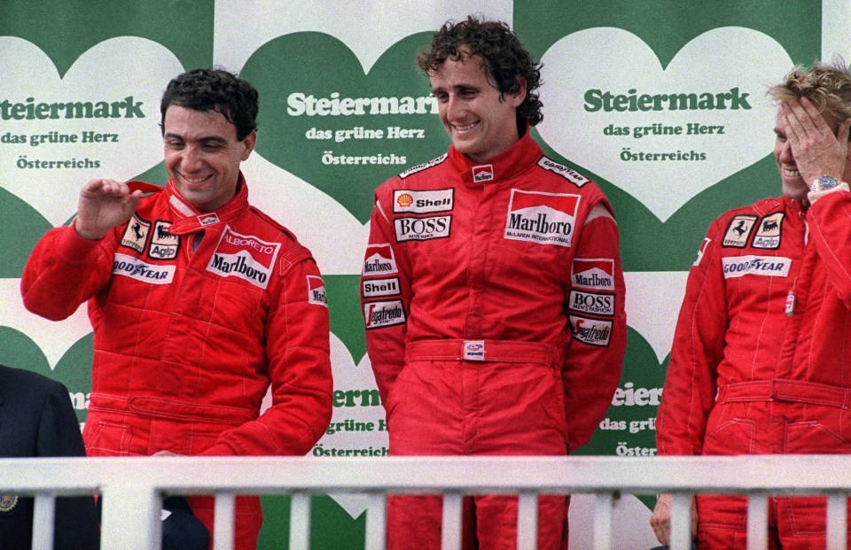 Johansson, right, competed against F1 greats such as Alain Prost, middle