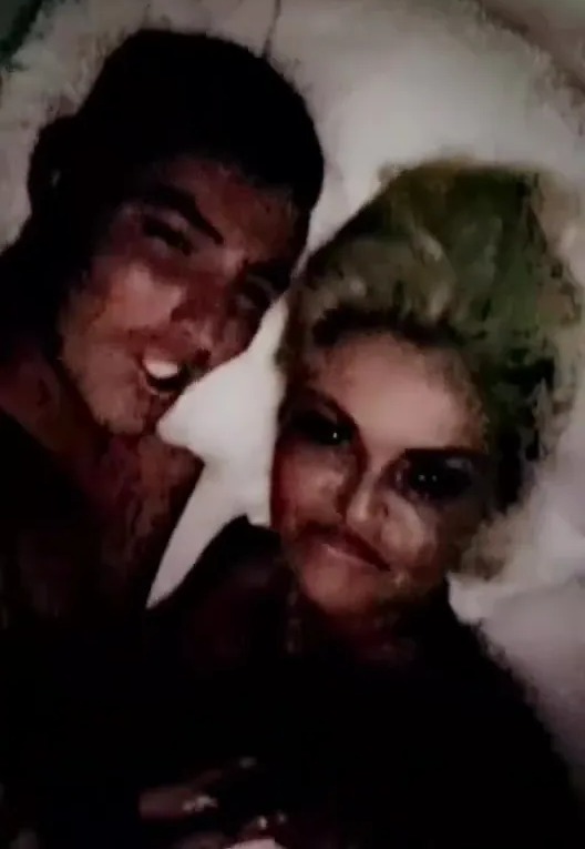 Danniella Westbrook cuddled up to Ben Hatchett in bed
