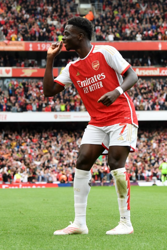 Bukayo Saka copied Maddison's celebration during the North London Derby