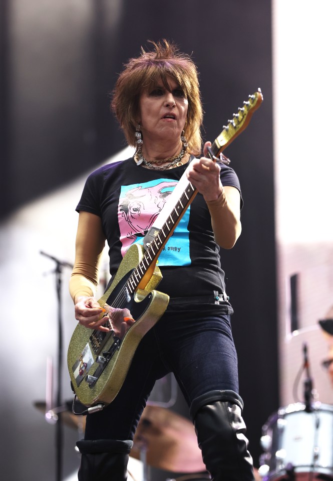 The Pretenders, led by Chrissie Hynde also took to the stage