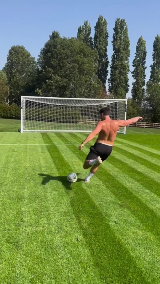 Mark Wright tried out his new garden goals