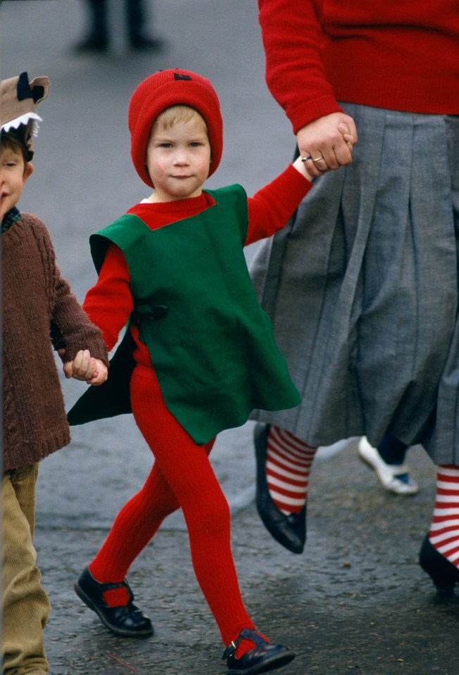 Prince Harry dressed as a red goblin for his nursery's school Nativity play