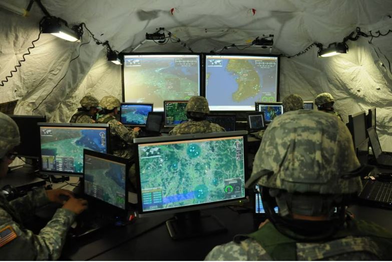 The high tech simulation was run using a defence system