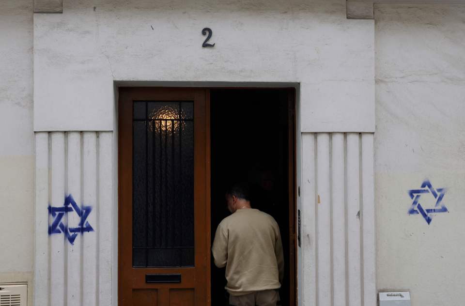 Jewish homes in the Alesia district of Paris have been daubed with the Star of David