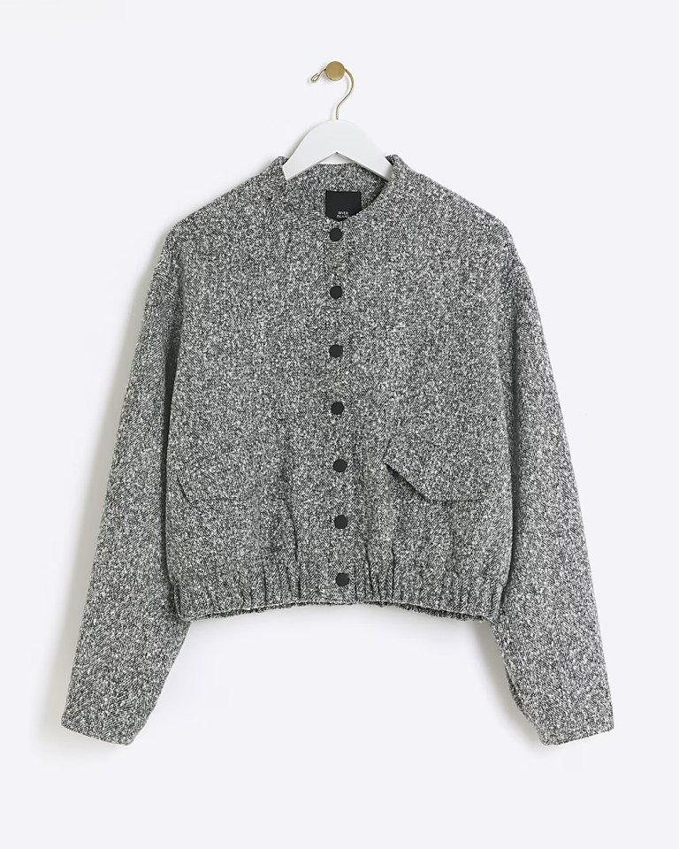 Wool-blend bomber, £85, from River Island
