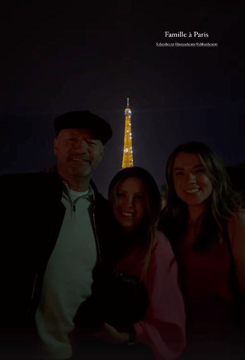 Hollie posted a snap of her family by the Eiffel Tower