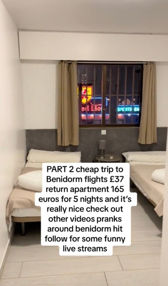 During their week-long stint in Spain, they spent €82 (£70.86) each on their accommodation