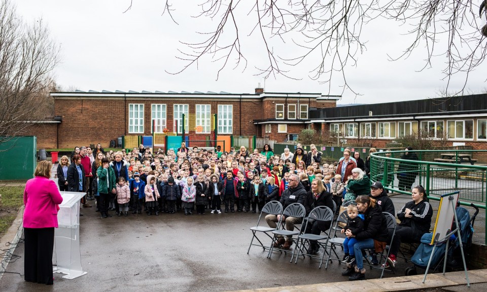 The whole school took part in the opening of the memorial garden