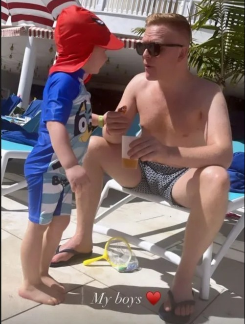 Lucy-Jo's son Carter, and her partner Lewis joined her on the dream holiday