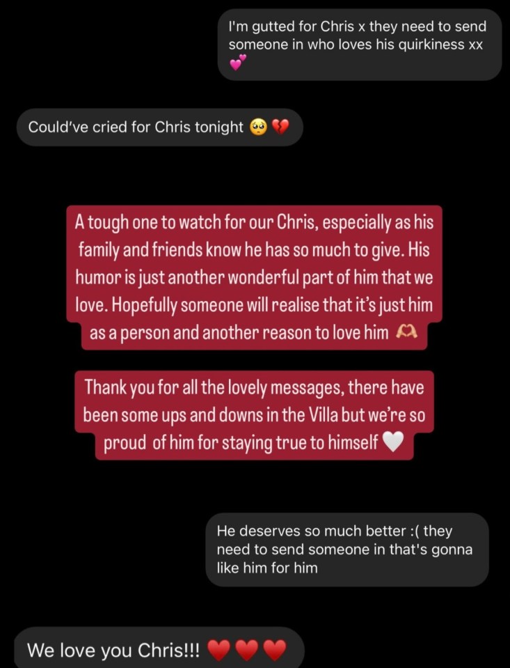 Chris' family shared a statement and comments supporting the star