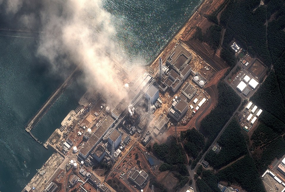 Three days after the earthquake and tsunami, smoke billows from the plant after successive explosions in March 2011