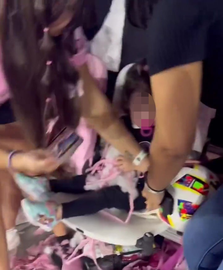 Lionel Messi's wayward free-kick apparently hit a toddler in the stands