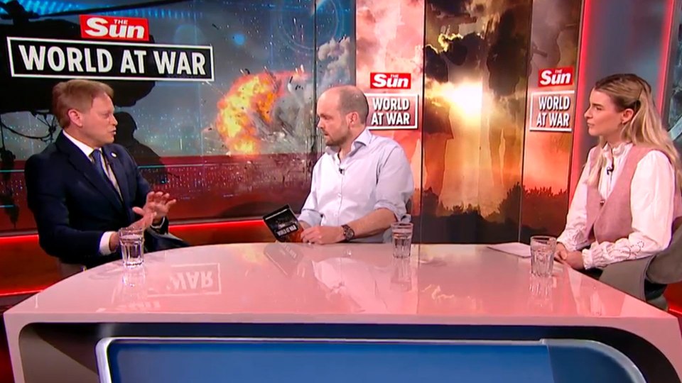 Shapps speaking on The Sun's new World of War show with Jerome Starkey and Iona Cleave