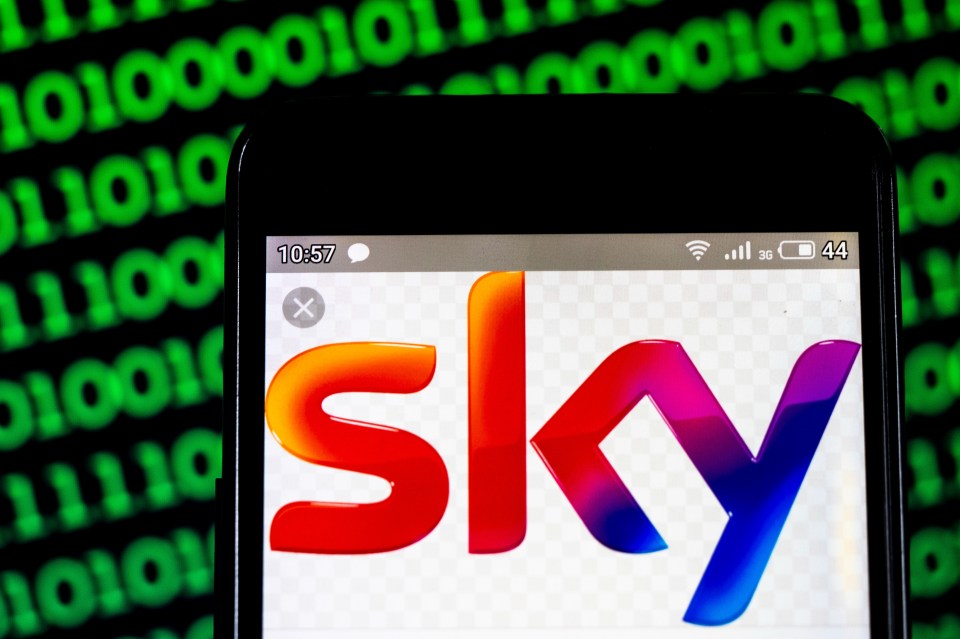 UKRAINE – 2019/04/12: In this photo illustration a British Sky Broadcasting Group (Sky Limited) logo seen displayed on a smart phone. (Photo Illustration by Igor Goiovniov/SOPA Images/LightRocket via Getty Images)