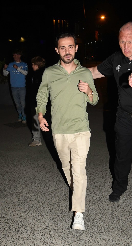 Bernardo Silva was seen in a green polo top