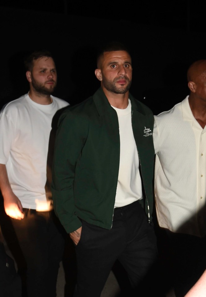 Kyle Walker was pictured in a green bomber jacket