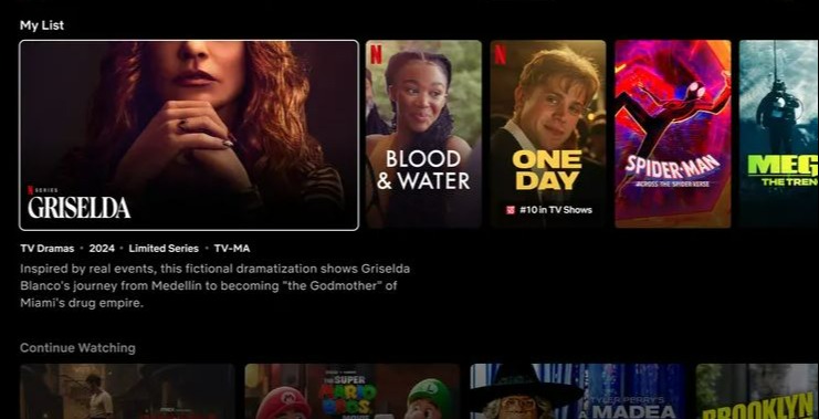 The redesign includes bigger title cards for shows