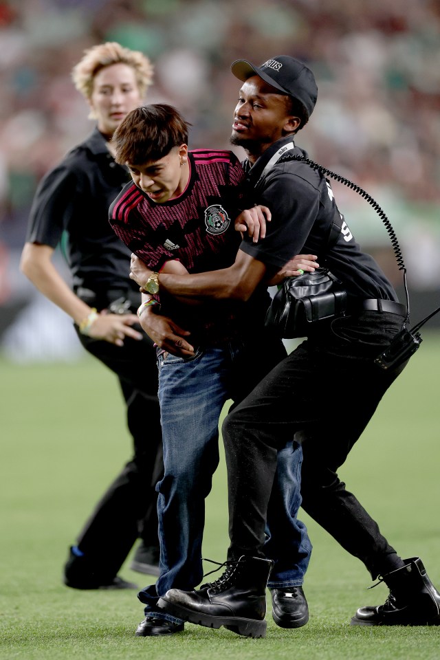 The invaders entered the field of play in the 90th minute