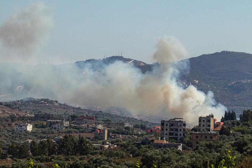 Smoke billows from a site targeted by the Israeli military in the southern Lebanese border village of Kafr Kila on July 29, 2024, amid ongoing cross-border clashes between Israeli troops and Hezbollah fighters. Fallout from the Gaza war is regularly felt on the Israel-Lebanon frontier, where deadly cross-border exchanges have escalated between Israeli troops and mainly Hezbollah fighters. (Photo by Rabih DAHER / AFP) (Photo by RABIH DAHER/AFP via Getty Images)