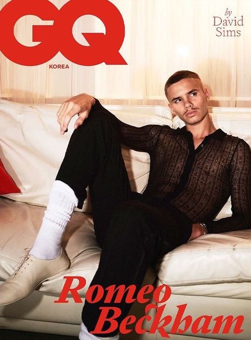 romeo beckham is on the cover of gq korea