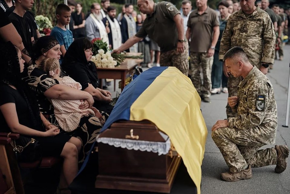 Ukraine loses first F-16 and pilot Lt-Col Oleksii Mes, 31, in mass Russian missile and drone attack on 26 August 2024;​ hero pilot Oleksii Mes laid to rest