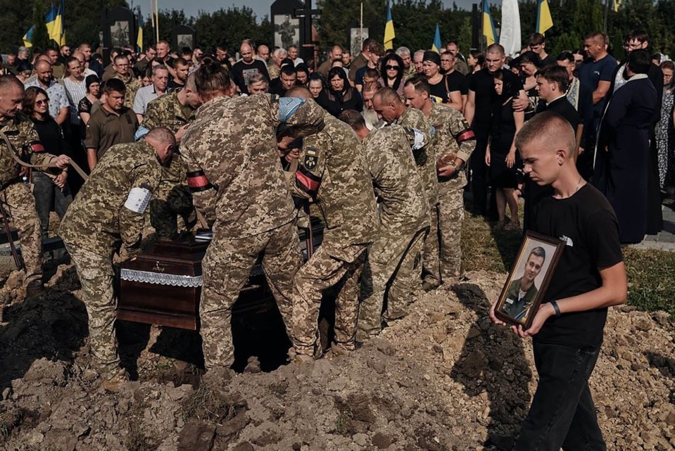 Ukraine loses first F-16 and pilot Lt-Col Oleksii Mes, 31, in mass Russian missile and drone attack on 26 August 2024;​ hero pilot Oleksii Mes laid to rest