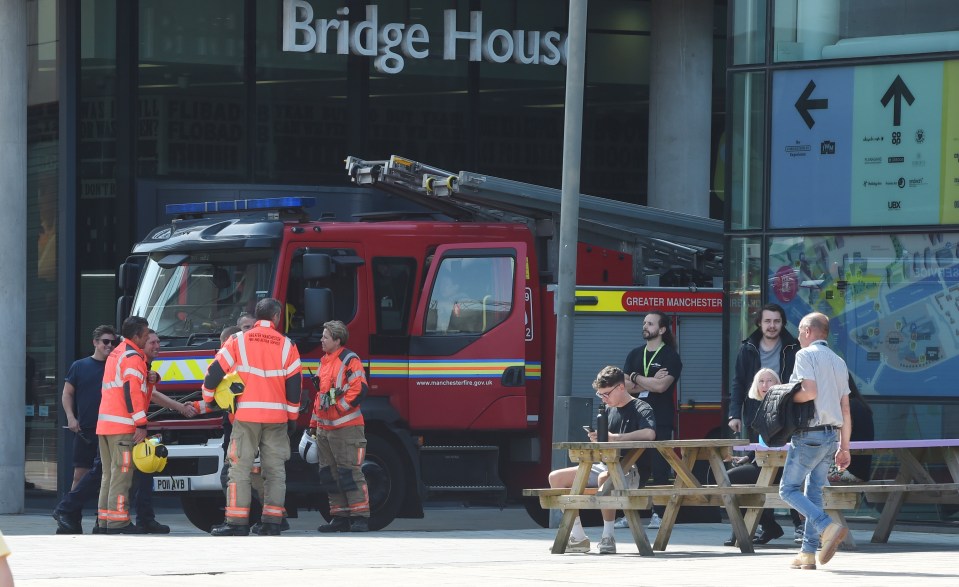 Emergency services raced to the studios yesterday after reports of a possible fire hazard