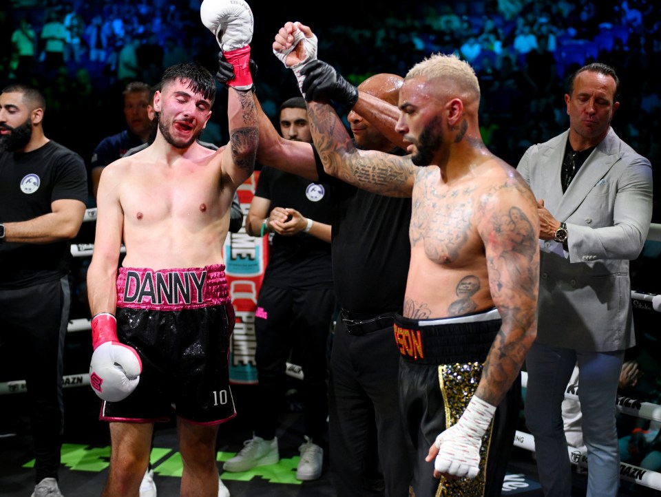 a boxer with the name danny on his shorts