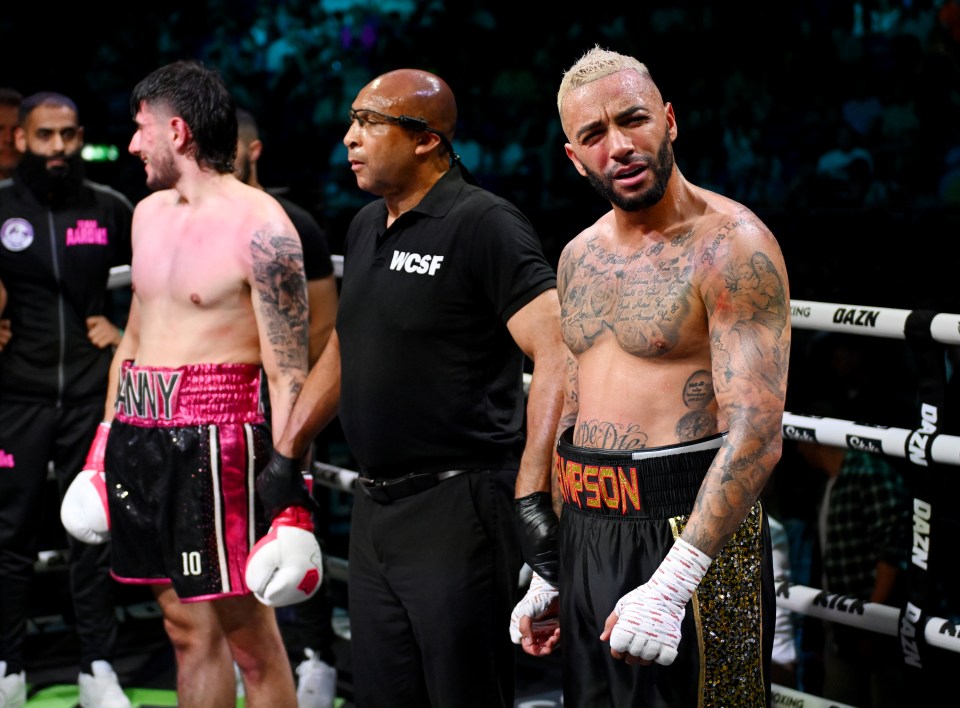 a boxer with the word johnson on his shorts