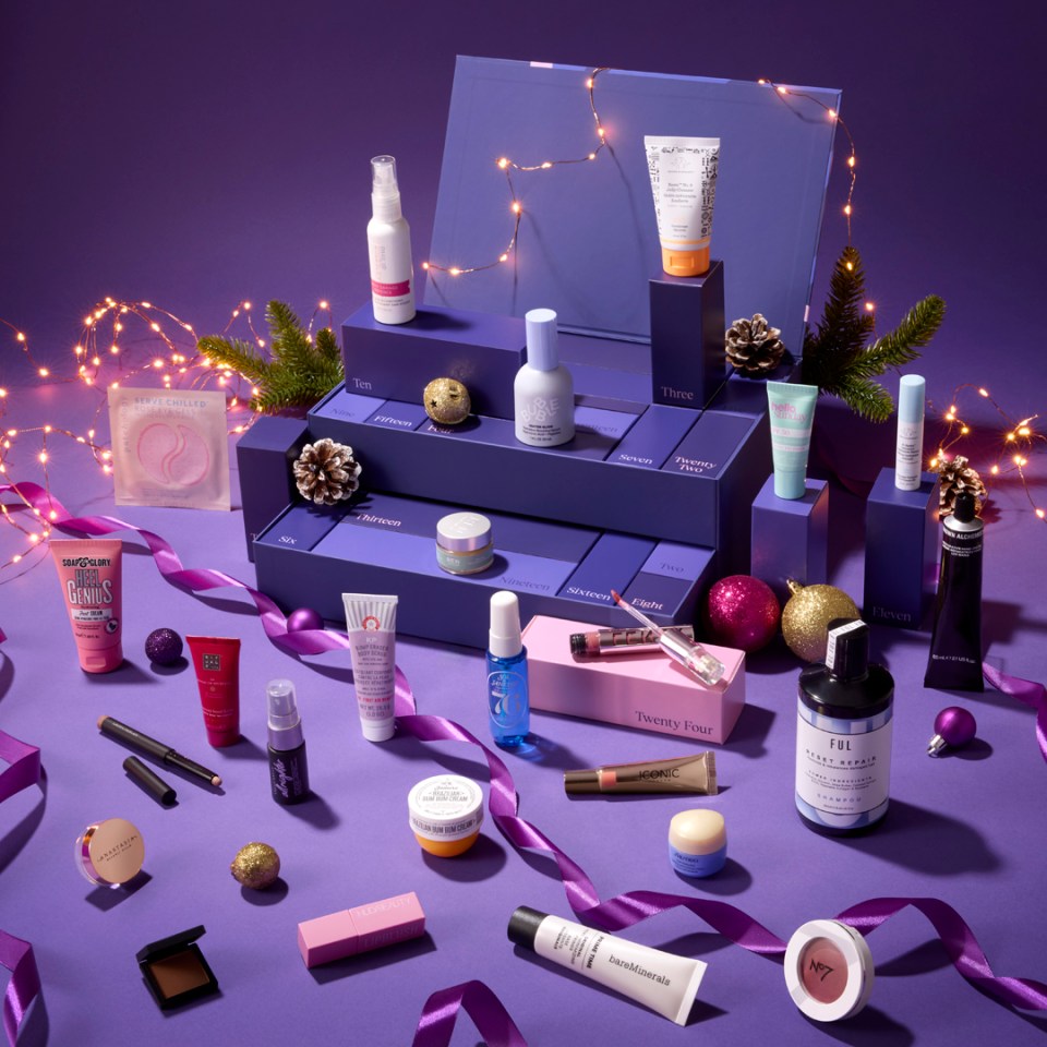 a display of beauty products including bareminerals