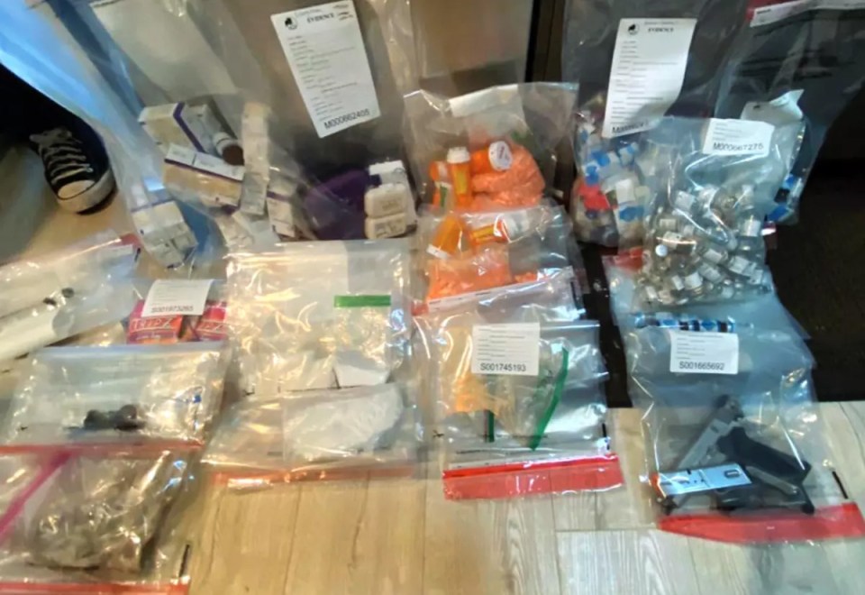 a bunch of bags with one that says ' tylenol ' on it