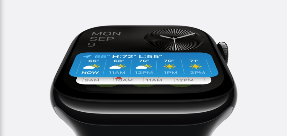 a smart watch displays the weather for monday september 9th