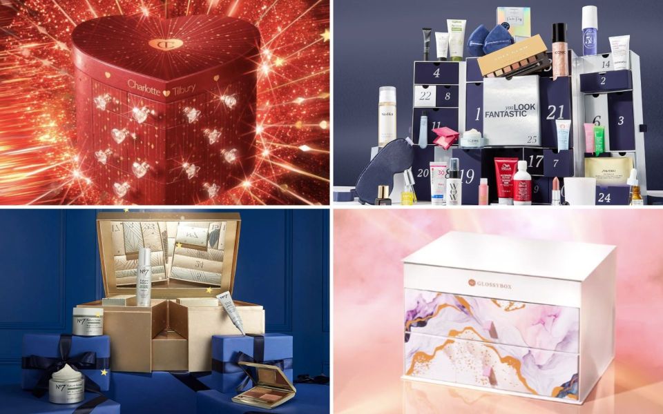 a collage of four boxes with one that says ' the look fantastic ' on it