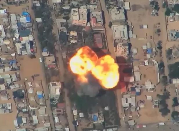 Footage of the Israeli strike in Khan Yunis that killed Mohammed Deif